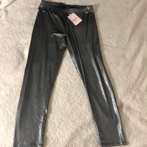 NWT Forever 21 Girls Metallic Light Weight Legging - Picture 2 of 11